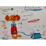 Kulfon i Monika - szablon kolorów Kulfona - folia animacyjna proj. Leszek Gałysz, Krzysztof Rynkiewicz [ca 1997]