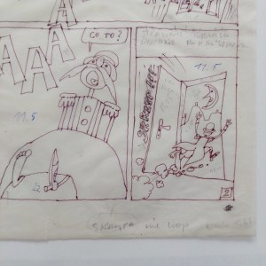 Projekt planszy do komiksu Jacek i Placek proj. Leszek Gałysz [ca 1987]