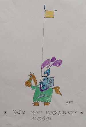 Yazda Yego Królewskiej Mości projekt postaci do niezrealizowanego filmu animowanego proj. Leszek Gałysz [ca 1989]