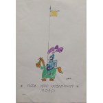 Yego Majesty's Yazda character design for unrealized animated film proj. Leszek Galysz [ca 1989].