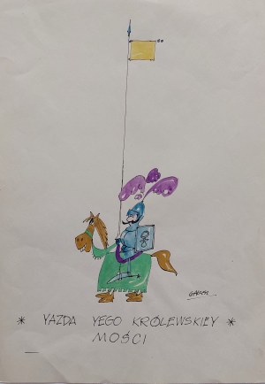 Yazda Yego Królewskiej Mości projekt postaci do niezrealizowanego filmu animowanego proj. Leszek Gałysz [ca 1989]