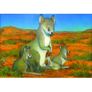 Richard Wawro, A family of kangaroos in New Southwest Australia, 1989.