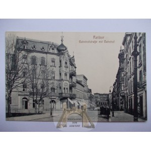 Racibórz, Ratibor, Dworcowa-Straße, ca. 1910