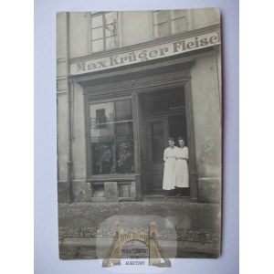 Glubczyce, Leobschutz, Max Kruger butcher store, private, ca. 1910