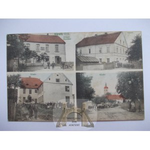Kórnica near Krapkowice, school, church, 1911