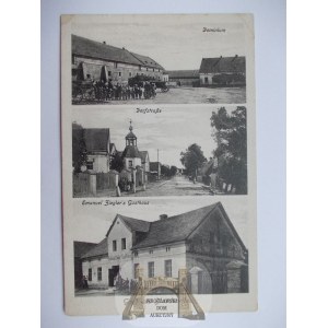 Błażejowice Dolne near Prudnik, farmstead, street, inn, ca. 1920