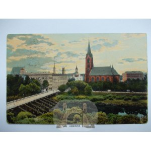 Nysa, Neisse, panorama, bridge, 1915