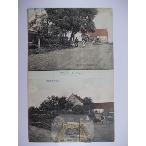 Jutrowice Dolne near Nysa, street, farmstead, ca. 1920