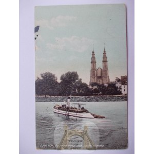 Opole, Oppeln, Oder River, steamboat, 1913