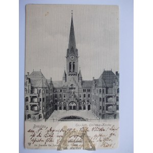 Wrocław, Breslau, kościół Ewangelicki Chrystusa, ul. Zaporoska, wyd. Trenkler, 1902