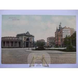 Wrocław, Breslau, Plac Berliński, Dworzec Świebodzki, wyd. Trenkler, 1907