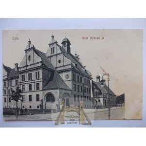 Olesnica, Oels, Neue Volksschule ca. 1910