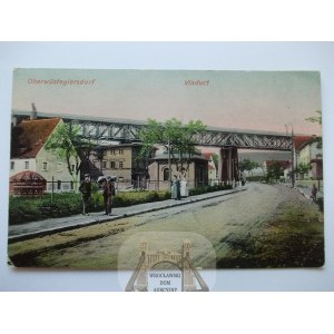 Głuszyca, Wustegiersdorf, viaduct, all embossed, ca. 1910