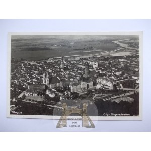 Głogów, Glogau, panorama lotnicza, 1939
