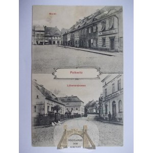 Polkowice, Polkwitz, ulica Lubińska i Rynek, ok. 1906