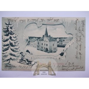 Chocianów, Kotzenau, Ratusz zimą, 1902