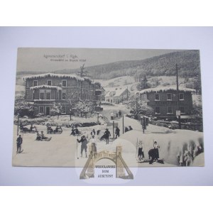 Jagniątków, Agnetendorf, winter, skiing, hotel, ca. 1910