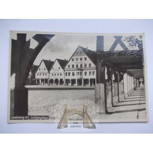 Sulików, Schonberg, Rynek, podcienia, ok. 1936