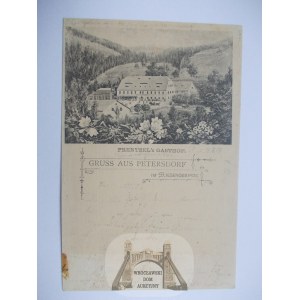 Piechowice, Petersdorf, Gasthof, Lithographie, vorlaufer 1895