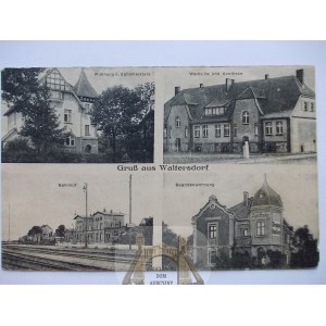 Niegoslavice near Żagań, train station, pharmacy, villa, 1917