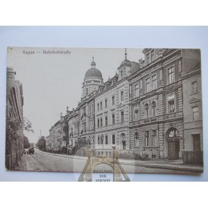Żagań, Sagan, Dworcowa-Straße, ca. 1920