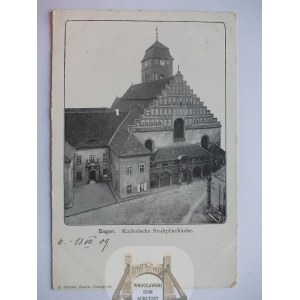 Żagań, Sagan, Stadtpfarrkirche, ca. 1910