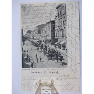 Gorzów Wielkopolski, Landsberg, przemarsz wojska, 1899