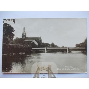 Międzyrzecz, Messeritz, most, kościół, 1928