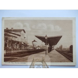 Kościan Wlkp. dworzec kolejowy, perony, ok. 1930