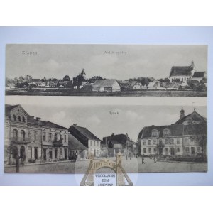 Slupca, 2 views, Market Square, 1915
