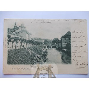 Kalisz, widok z kamiennego mostu, młyn 1900