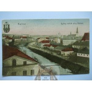 Kalisz, panorama, coat of arms, 1914