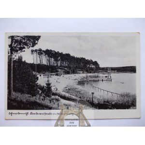 Saw, Schneidemuhl, lake, swimming area, circa 1940.