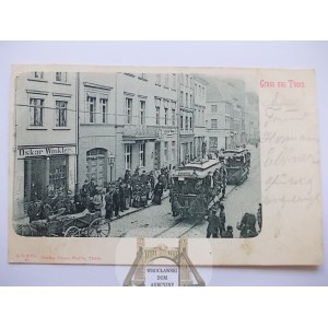 Toruń, Thorn, ulica, tramwaj, świetna, 1899