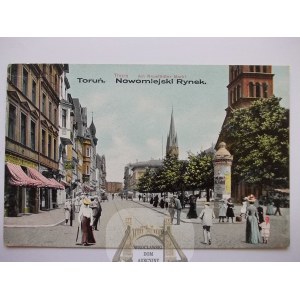 Toruń, Thorn, Rynek Noweg Miasta, mieszkańcy, kolaż, ok. 1910