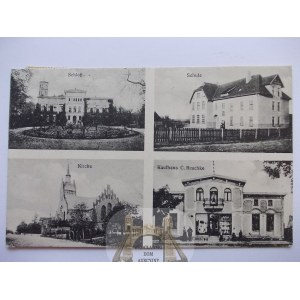 Sypniewo near Sepólno Krajenskie, palace, store, school, 1918