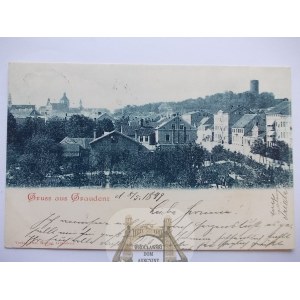 Grudziądz, Graudenz, panorama, 1899
