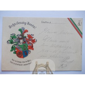 Szczecin, Stettin, Singing Society, coat of arms, ca. 1910