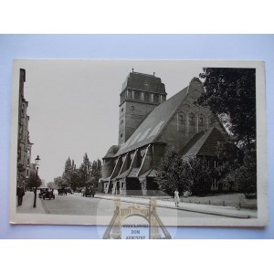 Szczecin, Stettin, ulica, kościół garnizonowy, ok. 1930