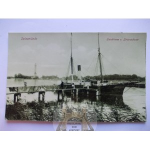 Swinoujscie, Swinemünde, Hook Harbour, Leuchtturm im Hintergrund, 1919