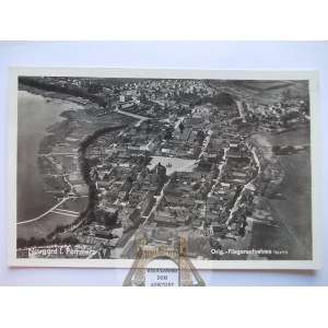 Nowogard, neugard, aerial panorama, 1942