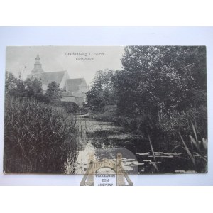 Gryfice, Greifenhagen, pond, church, ca. 1911