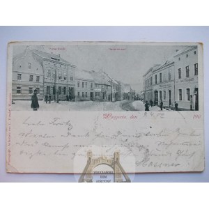 Węgorzyno, Wangerin, ulica zimą, ciekawa, 1902