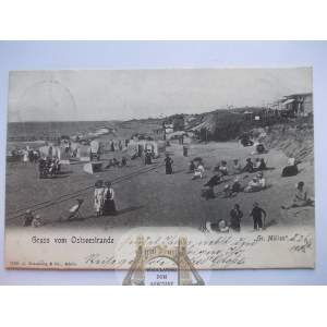 Mielno, Gross Mollen, beach, 1906