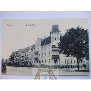 Pyrzyce, Pyritz, Dworcowa-Straße, um 1920