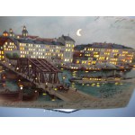 Stettin, Stettin, moonlight lithograph, see under light, 1902