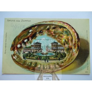 Sopot, Zoppot, view in shell, 1908