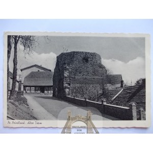 Debrzno, Pr. Friedland, wieża, ruiny, 1943