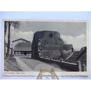 Debrzno, Pr. Friedland, tower, ruins, 1943