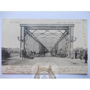 Warsaw, bridge on the Vistula, published by Wierzbicki, 1903